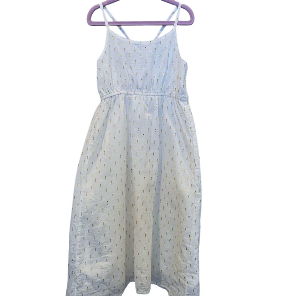 Old Navy Girls Cream Dress Gold Accent NWOT Size 8